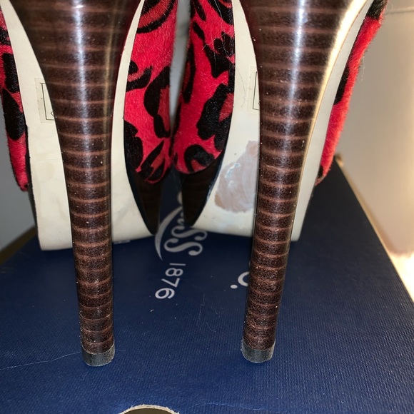 Bebe Red leopard Pony Hair Stilettos - Picture 4 of 4